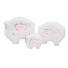 Personalized Piggy Bank with Pink Bow design