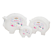 Personalized Piggy Bank with Unicorn design
