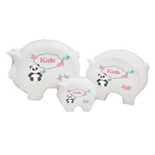 Personalized Piggy Bank with Panda Bear design