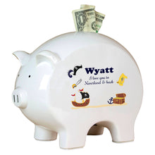 Personalized Piggy Bank with Pirate design