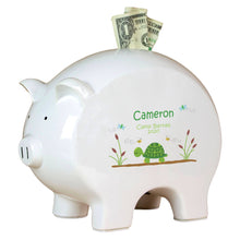 Personalized Piggy Bank with Turtle design