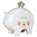 Personalized Piggy Bank with Monkey Boy design