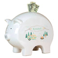 Personalized Piggy Bank with Camp Smores design
