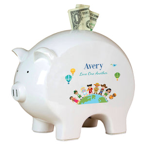 Personalized Piggy Bank with Small World design
