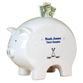 Personalized Piggy Bank with Ice Hockey design