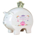 Personalized Piggy Bank with Princess Castle design