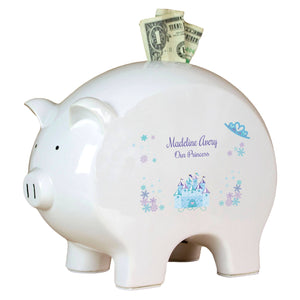Personalized Piggy Bank with Ice Princess design