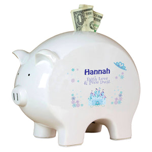 Personalized Piggy Bank with Ice Princess design