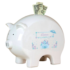 Personalized Piggy Bank with Ice Princess design