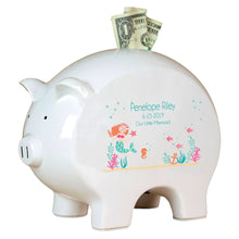 Personalized Piggy Bank with Mermaid Princess design