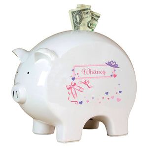 Personalized Piggy Bank with Ballet Princess design