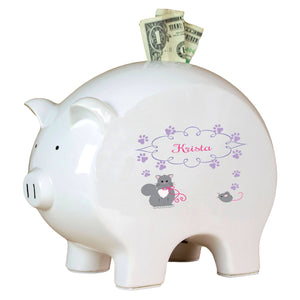 Personalized Piggy Bank with Kitty Cat design