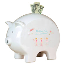 Personalized Piggy Bank with Ballerina Blonde design