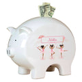 Personalized Piggy Bank with Ballerina African American design