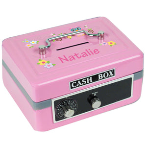 Personalized Pink Owl Childrens Pink Cash Box