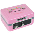Personalized Spring Floral Childrens Pink Cash Box
