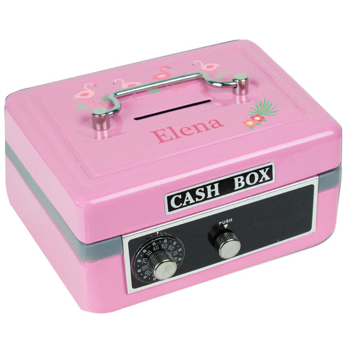 Personalized Pink Flamingo Childrens Pink Cash Box