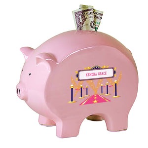 Personalized Pink Piggy Bank with A Star Is Born Pink design