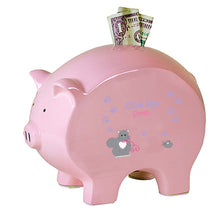 Personalized Pink Piggy Bank with Kitty Cat design