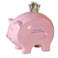 Personalized Pink Piggy Bank with Fairy Princess design