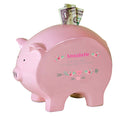 Personalized Pink Piggy Bank with Girl Tribal Arrows design