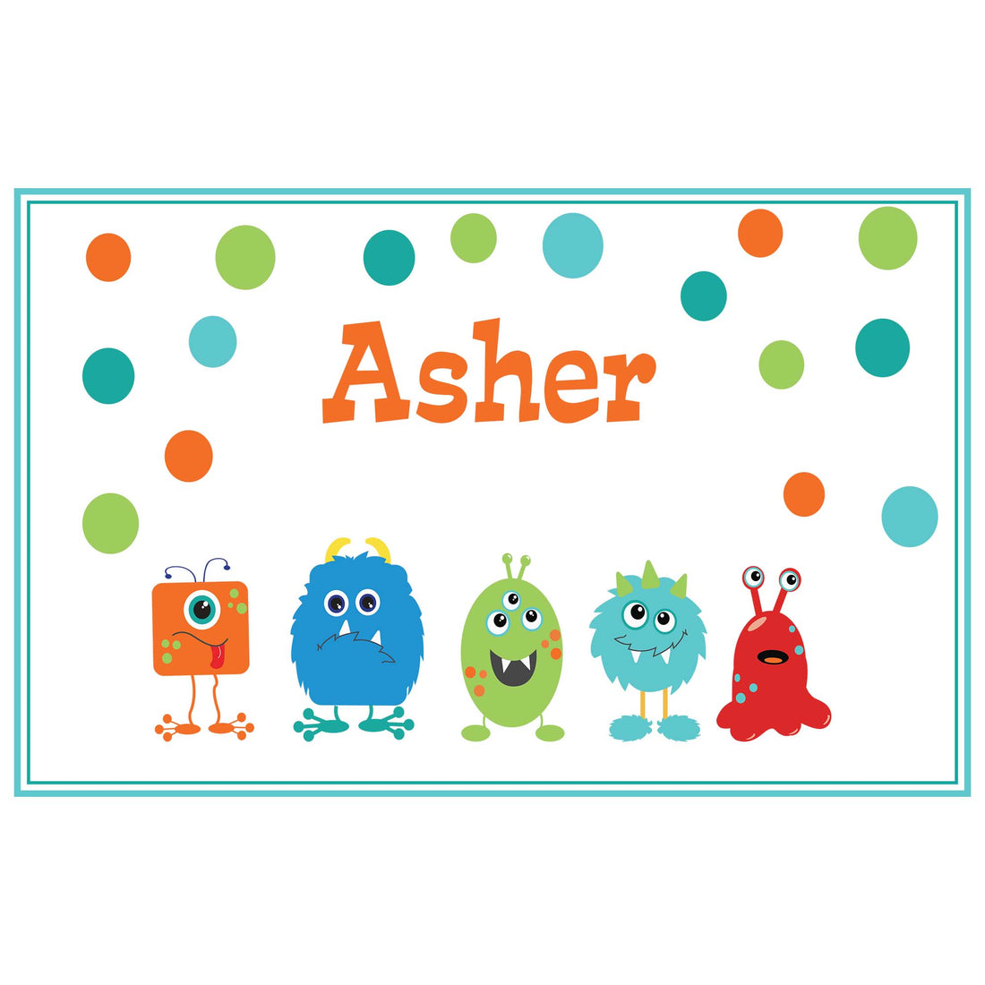 Personalized Placemat with Monster Mash design