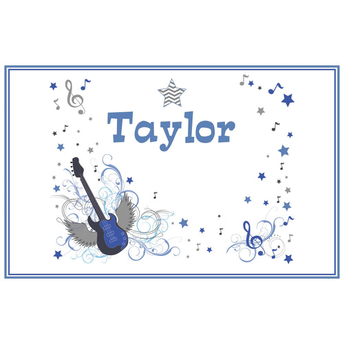 Personalized Placemat with Blue Rock Star design