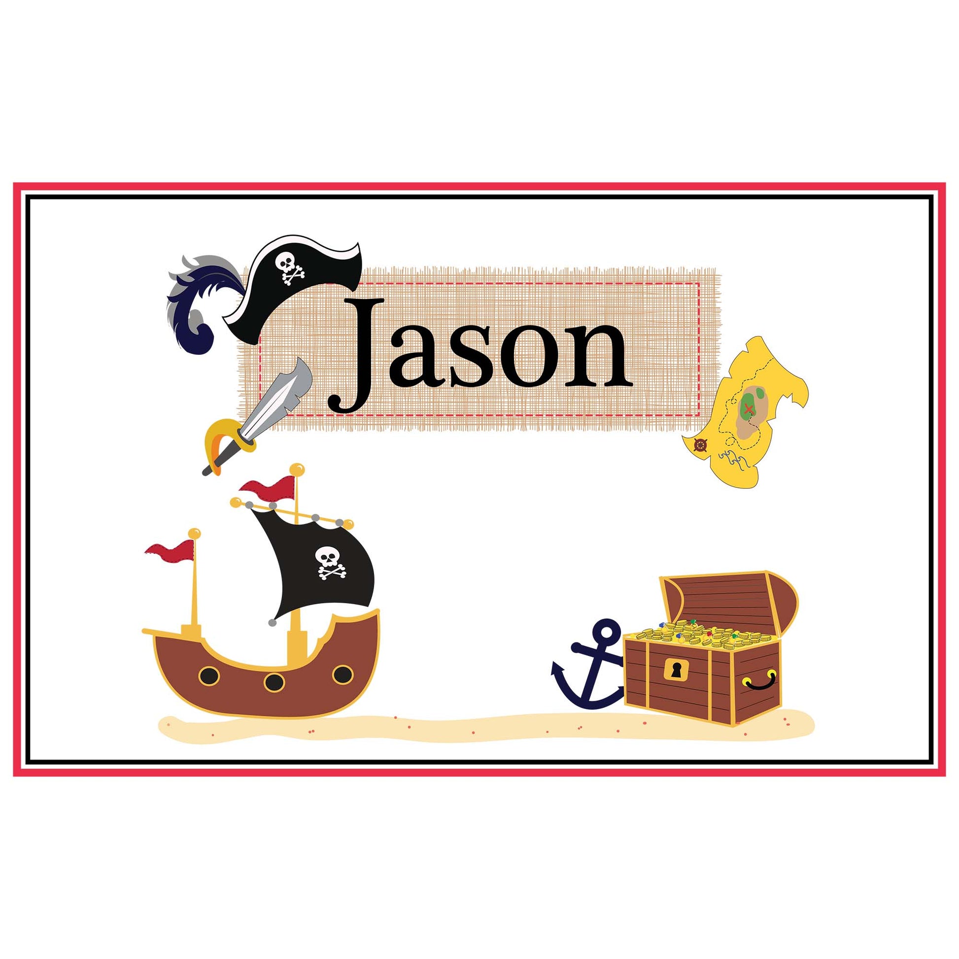 Personalized Placemat with Pirate design