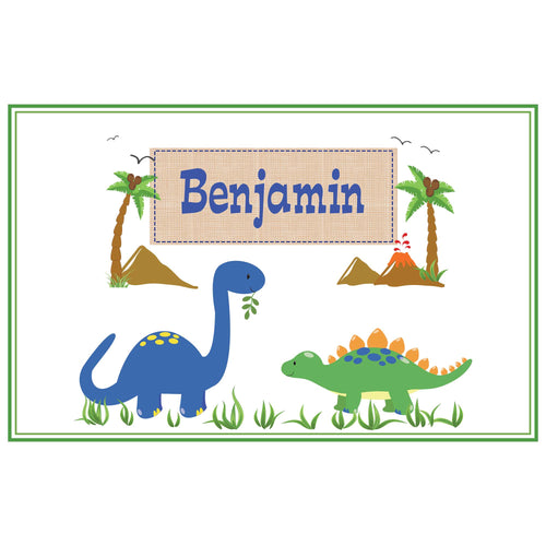 Personalized Placemat with Dinosaurs design