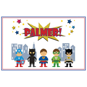 Personalized Placemat with Superhero design