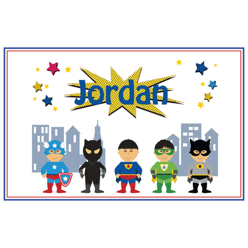 Personalized Placemat with Superhero Asian design