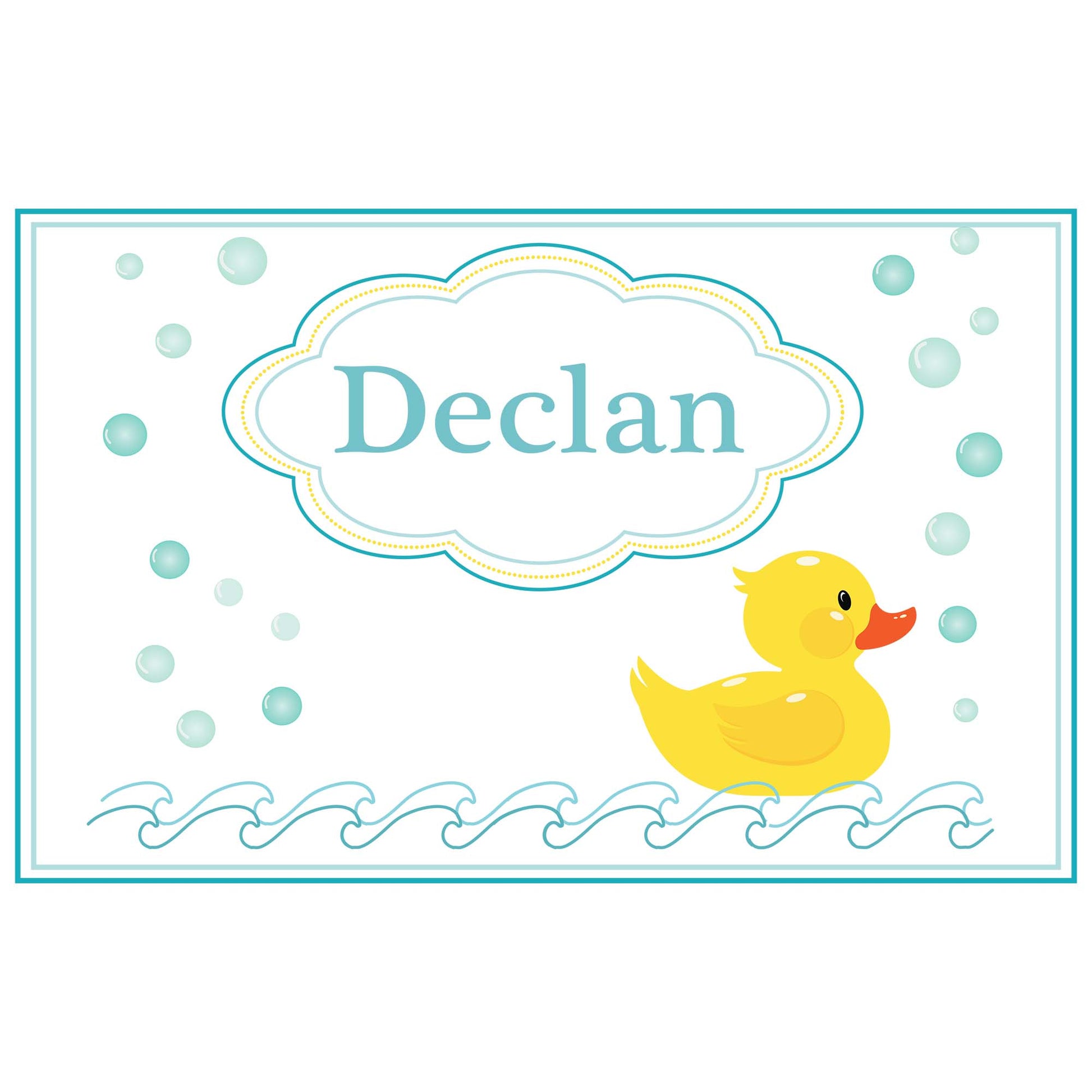 Personalized Placemat with Rubber Ducky design