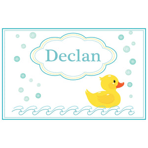 Personalized Placemat with Rubber Ducky design