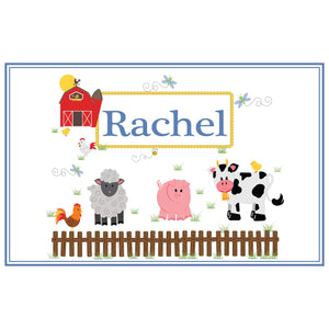 Personalized Placemat with Barnyard Friends design