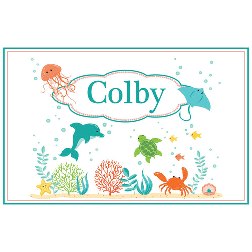 Personalized Placemat with Sea and Marine design