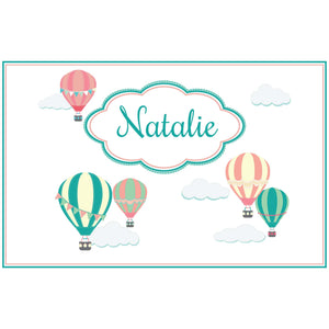 Personalized Placemat with Hot Air Balloon design