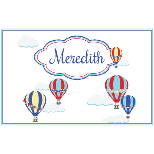 Personalized Placemat with Hot Air Balloon Primary design