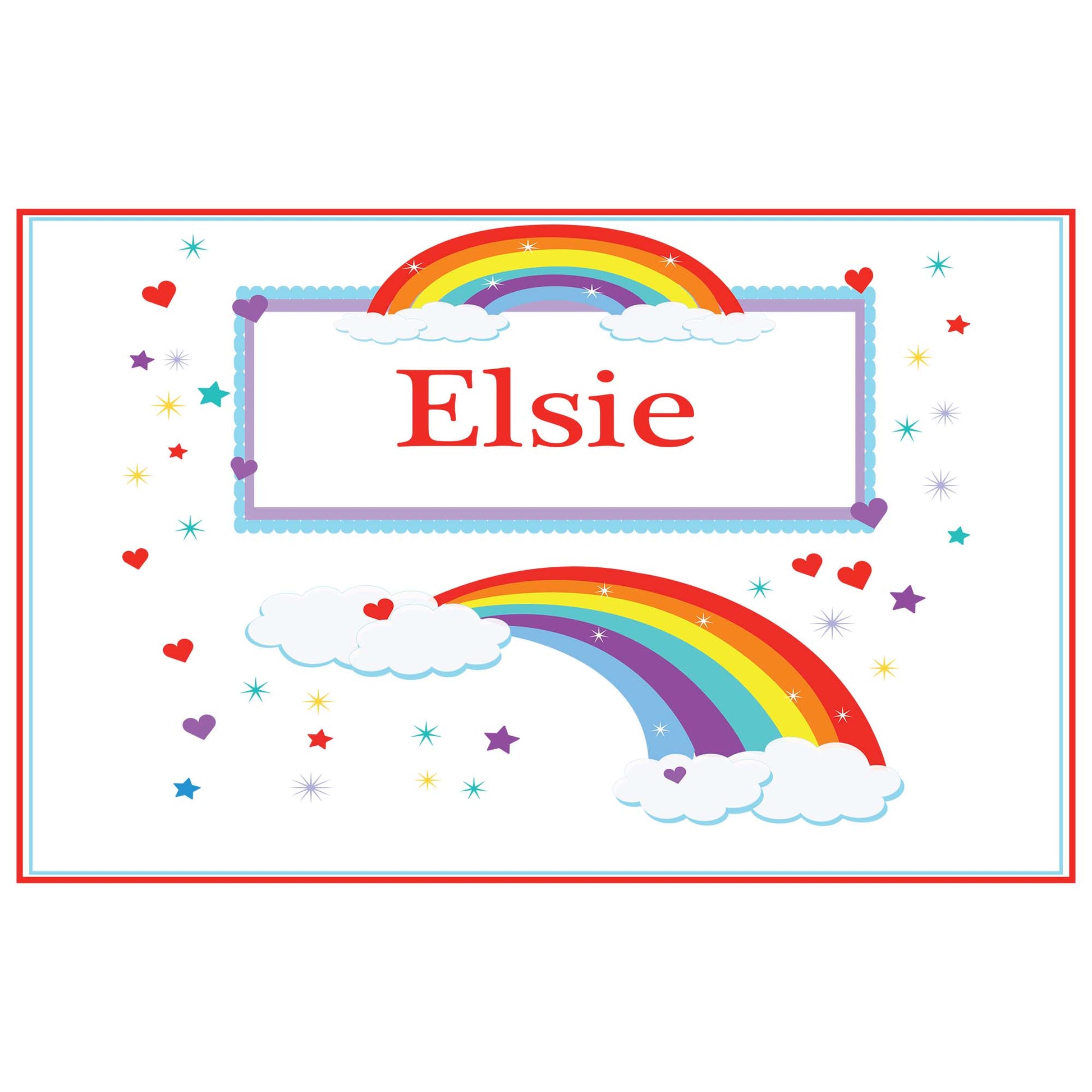 Personalized Placemat with Rainbow design