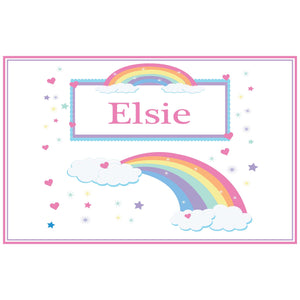 Personalized Placemat with Rainbow Pastel design