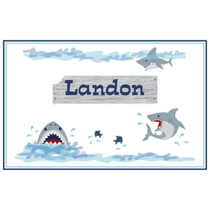 Personalized Placemat with Shark Tank design