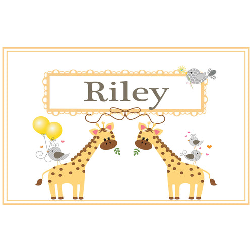 Personalized Placemat with Giraffe design