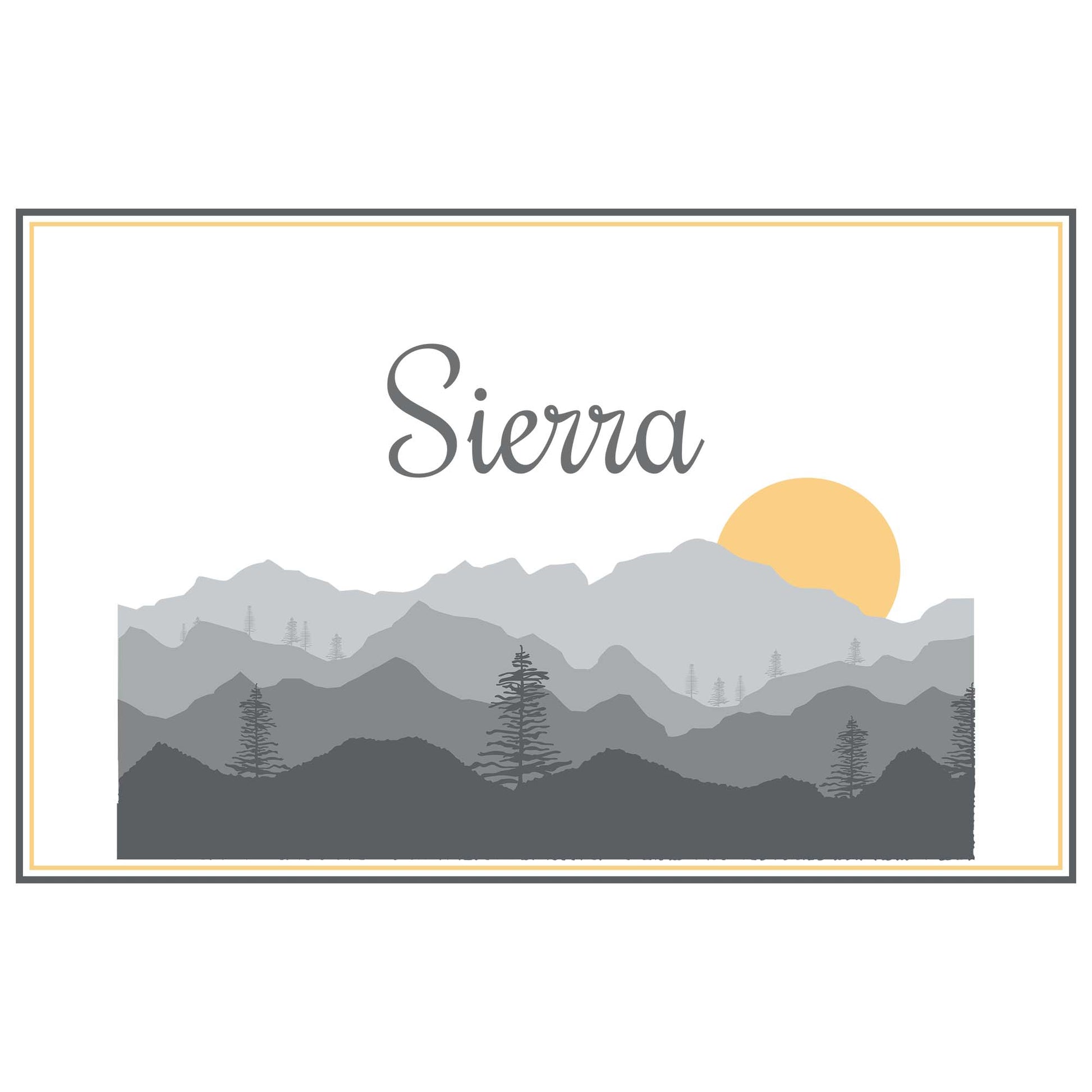 Personalized Placemat with Misty Mountain design