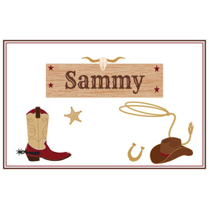 Personalized Placemat with Wild West design