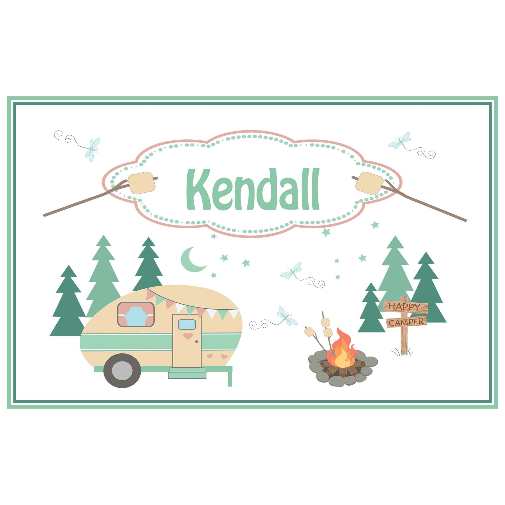 Personalized Placemat with Camp Smores design