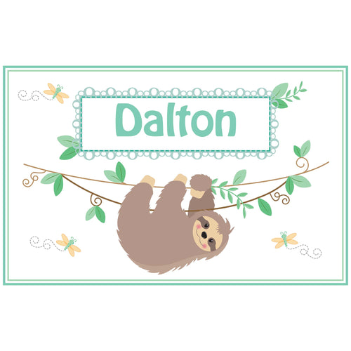 Personalized Placemat with Slothie design