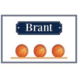 Personalized Placemat with Basketballs design