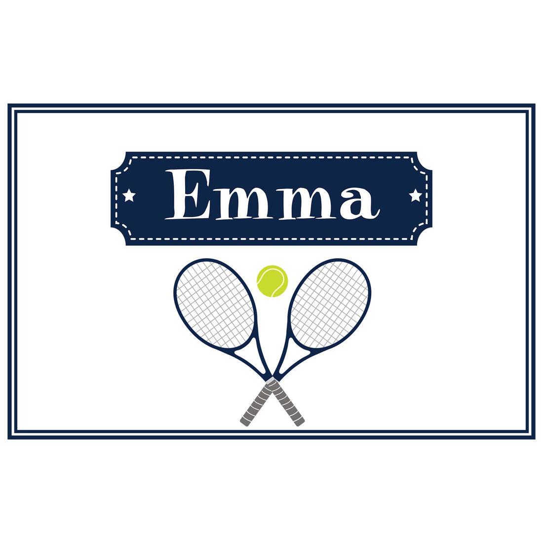 Personalized Placemat with Tennis design