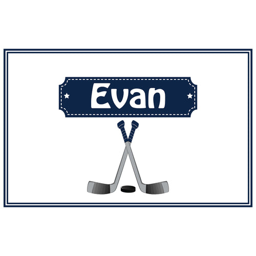 Personalized Placemat with Ice Hockey design