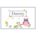 Personalized Placemat with Pink Owl design