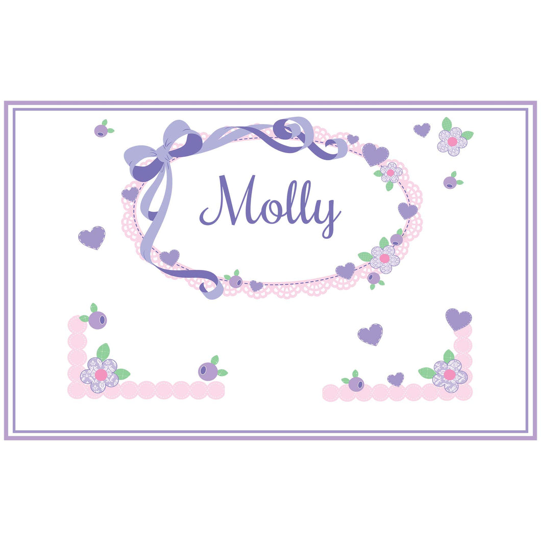 Personalized Placemat with Lacey Bow design